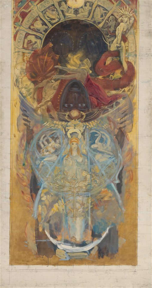 John Singer Sargent - Study for the Boston Public Library Murals, Design for an Archway - 1937.4202 - Yale University Art Gallery