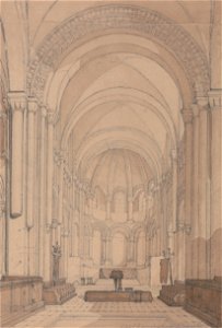 John Sell Cotman - East End of the Abbey Church of Saint Georges de Bocherville, near Rouen, Normandy - Google Art Project