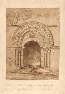 John Sell Cotman - Entrance into the Cornmarket, Formerly the Chapel of St. Louis, at Bayeux - Google Art Project