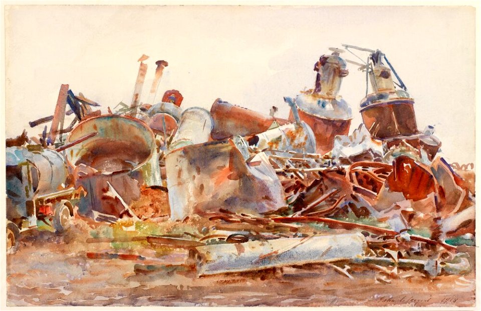 John Singer Sargent - Wrecked Sugar Refinery - Inlån JSS 401-01 - Imperial War Museum London
