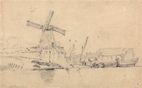 John Sell Cotman - River and Windmill - Google Art Project
