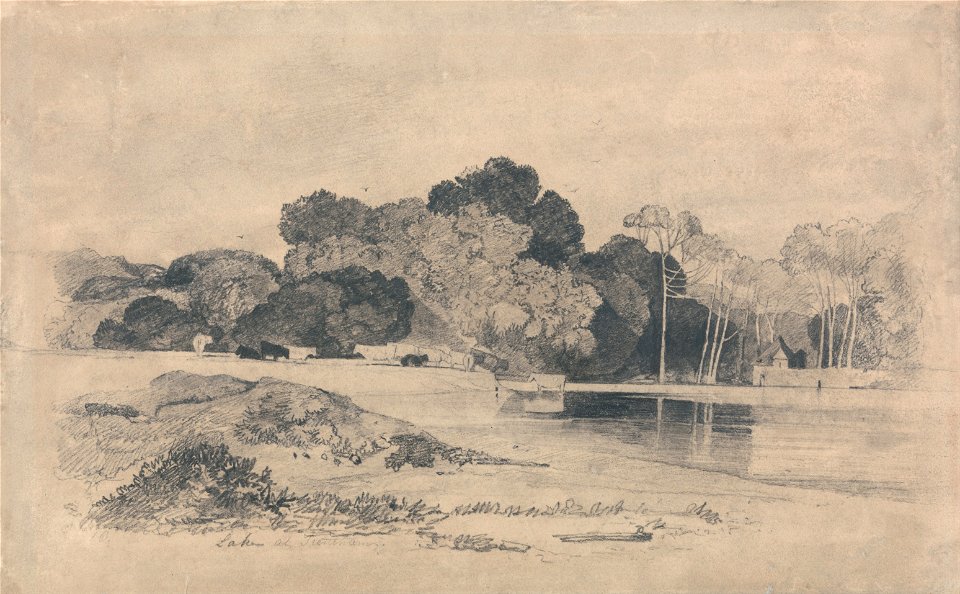 John Sell Cotman - Lake at Trentham, Staffordshire - Google Art Project