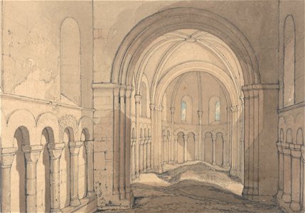 John Sell Cotman - Interior of the Chapel of Saint Julien, near Rouen, Normandy - Google Art Project
