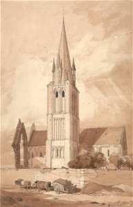 John Sell Cotman - Douvres Church, Normandy - Google Art Project