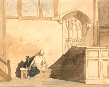 John Sell Cotman - Errand Boy Asleep in a Church - Google Art Project