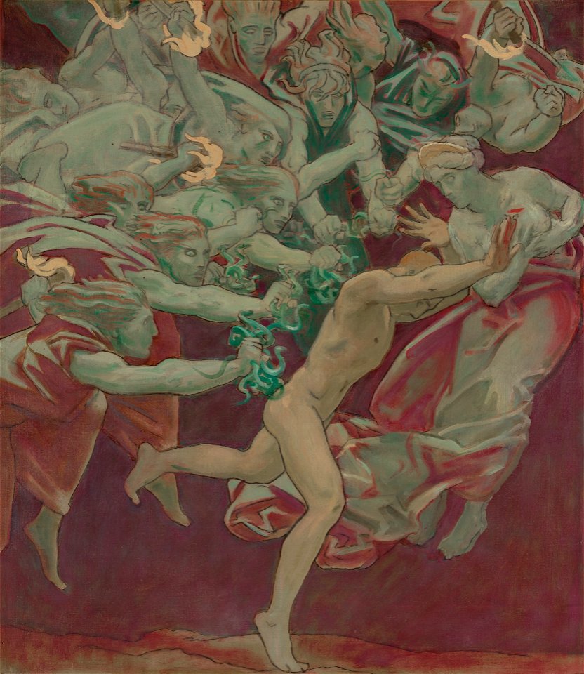 John Singer Sargent - Study for the Museum of Fine Arts, Boston, Murals, Orestes and the Furie - 1934.114 - Yale University Art Gallery