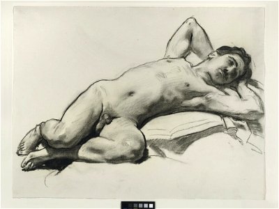 John Singer Sargent - Reclining Male Nude (Nicola D'Inverno) - Inlån JSS 512-11 - Nationalmuseum