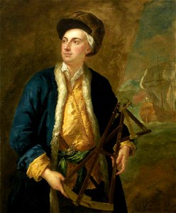 John Vanderbank (1694-1739) - A Merchant Captain with Elton's Quadrant - BHC3128 - Royal Museums Greenwich