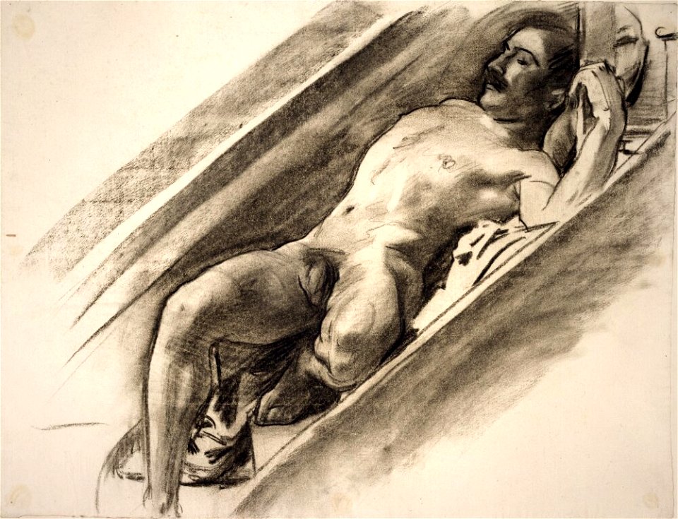 John Singer Sargent - Male Reclining on a Stairway - Inlån JSS 512-06 - Nationalmuseum