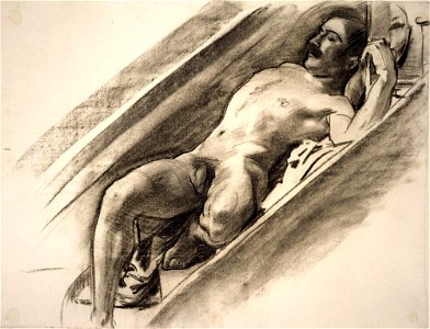 John Singer Sargent - Male Reclining on a Stairway - Inlån JSS 512-06 - Nationalmuseum