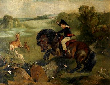 John Sargeant Noble (1848-1896) - 'The First Leap', Lord Alexander Russell (1821–1907), on His Pony 'Emerald' (after Edwin Henry Landseer) - 884994 - National Trust