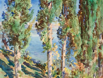 John Singer Sargent - Corfu- Cypresses - Google Art Project