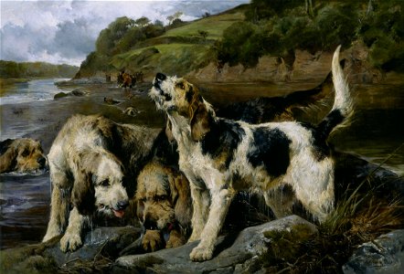 John Sargent Noble - Otter Hunting (On the Scent) - Google Art Project. Free illustration for personal and commercial use.