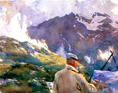John Singer Sargent Artiste au Simplon c 1910. Free illustration for personal and commercial use.