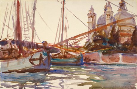 John Singer Sargent - Santa Maria della Salute, Venice - P3w31 - Isabella Stewart Gardner Museum. Free illustration for personal and commercial use.
