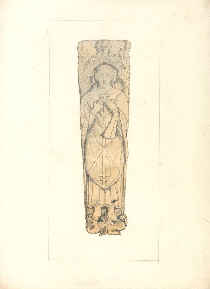 John Sell Cotman - Study of a Coffin Lid from Houghton Churchyard, Norfolk - Google Art Project