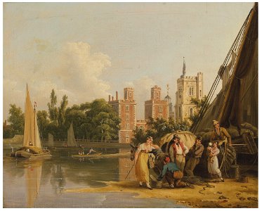 John thomas serres A view of Lambeth Palace from the Thames