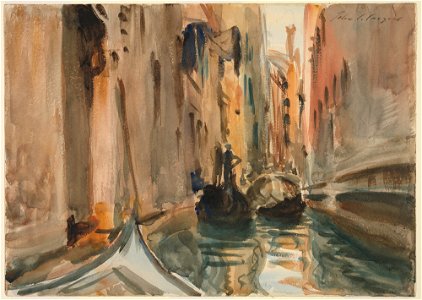 John Singer Sargent - Rio di San Salvatore, Venice - P11e14 - Isabella Stewart Gardner Museum. Free illustration for personal and commercial use.