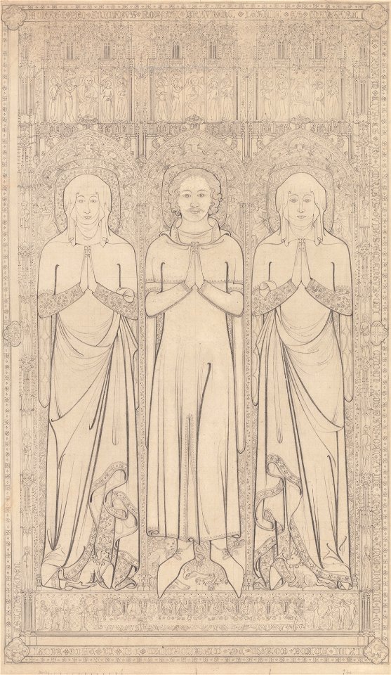 John Sell Cotman - The Sepulchral Brass of Robert Braunche and His Two Wives in Saint Margaret's Church, Lynn, Norfolk,... - Google Art Project