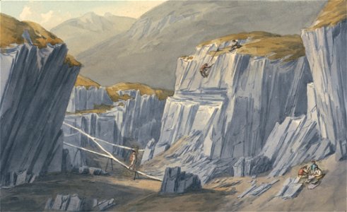 John Warwick Smith - The Slate Quarries at Bron Llwyd - Google Art Project. Free illustration for personal and commercial use.