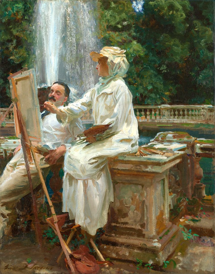 John Singer Sargent - The Fountain, Villa Torlonia, Frascati, Italy - Google Art Project