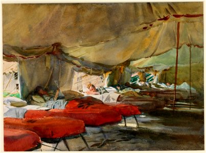 John Singer Sargent - Interior of a Hospital Tent - Inlån JSS 401-04 - Imperial War Museum London. Free illustration for personal and commercial use.