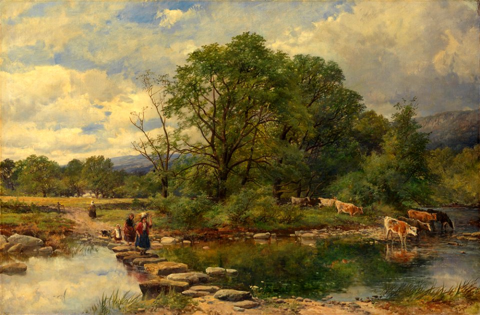 John Syer (1815-85) - Stepping Stones, Bettws-y-Coed - RCIN 405259 - Royal Collection