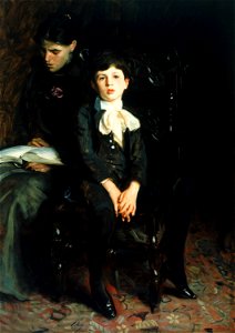 'Portrait of a Boy', oil on canvas painting by John Singer Sargent, 1890. Free illustration for personal and commercial use.