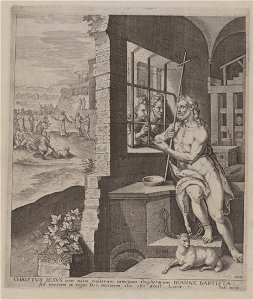 John the baptist in prison print by Chrispijn van den Broeck, S.I 1074, Prints Department, Royal Library of Belgium