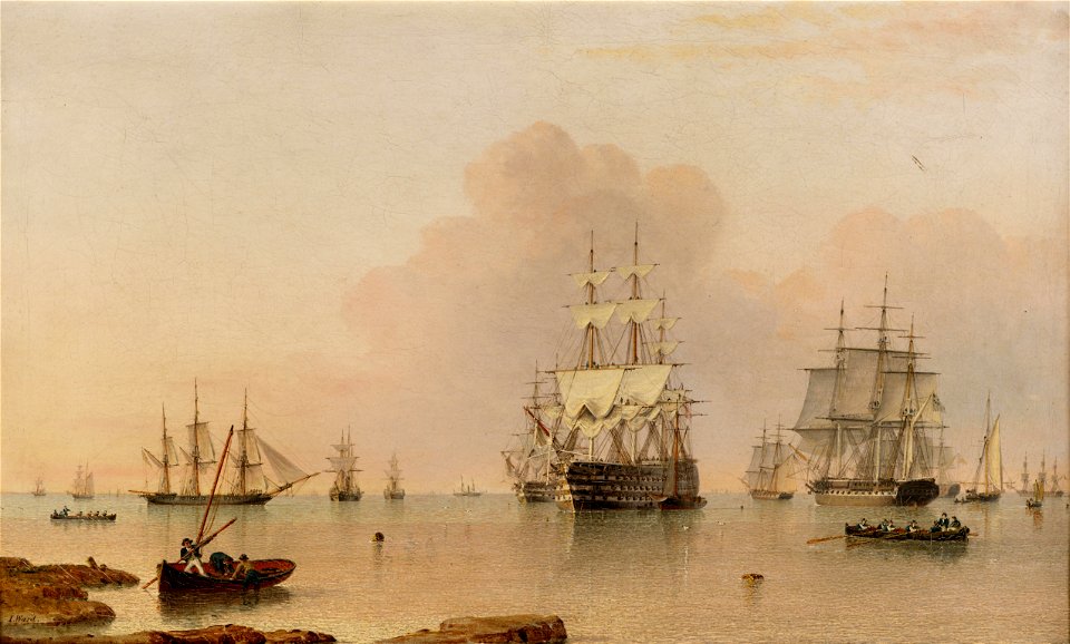 John Ward of Hull - H.M.S. Britannia at Anchor with the Fleet