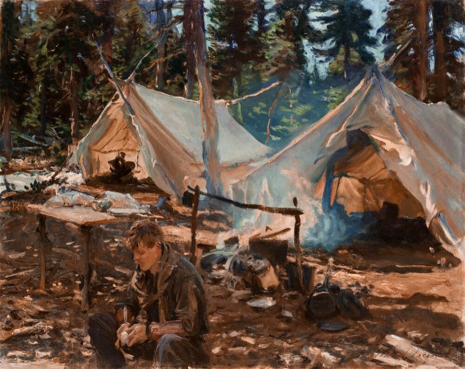 John Singer Sargent - Tents at Lake O'Hara - Inlån JSS 524-02 - Nationalmuseum