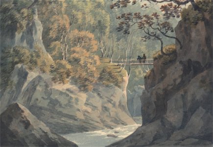 John Warwick Smith - Alpine Bridge and Woodland Scenery near Pistil y Maw - Google Art Project. Free illustration for personal and commercial use.