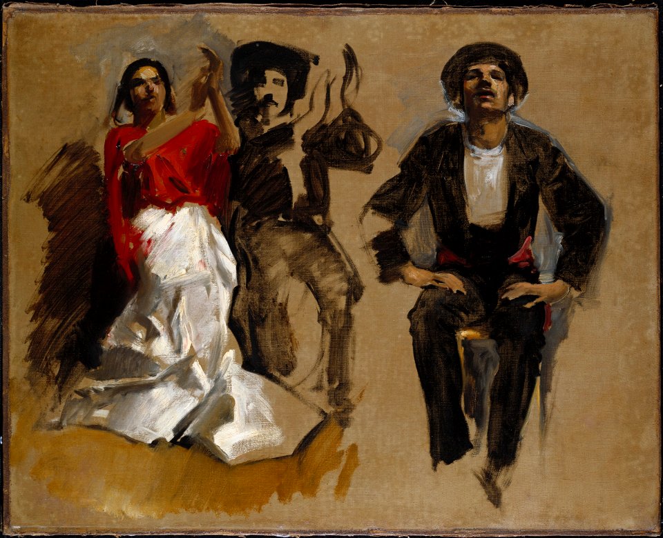 John Singer Sargent - Study for Seated Figures for El Jaleo - 1943.152 - Fogg Museum