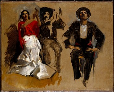 John Singer Sargent - Study for Seated Figures for El Jaleo - 1943.152 - Fogg Museum