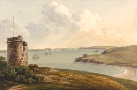 John Warwick Smith - View from the Vidette Near Hakin on Signal Hill, Looking Beyond Nangle Point and Thorn Island...., P... - Google Art Project. Free illustration for personal and commercial use.