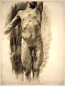 John Singer Sargent - Partial View of a Standing Male Nude - Inlån JSS 512-02 - Nationalmuseum