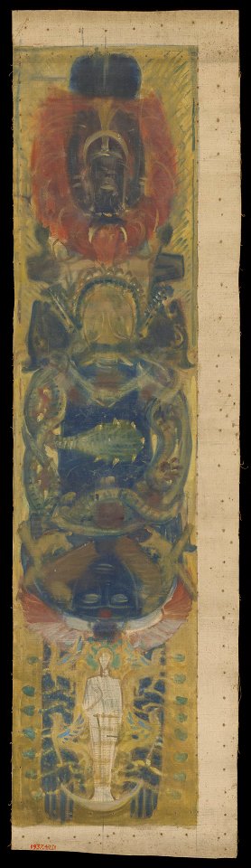 John Singer Sargent - Study for the Boston Public Library Murals, Pagan Heads, for a Vault - 1937.4201 - Yale University Art Gallery