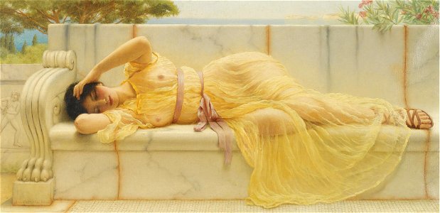 John William Godward - Girl in yellow Drapery, 1901
