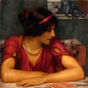 John William Godward - The Letter (A Classical Maiden). Free illustration for personal and commercial use.