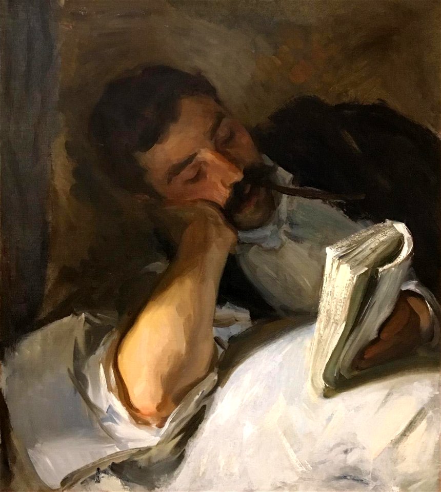 John Singer Sargent - Man Reading (Nicola d’Inverno) - 1948.35.1 - Reading Public Museum