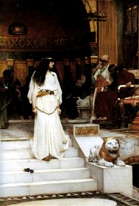 John William Waterhouse - Mariamne Leaving the Judgement Seat of Herod, 1887. Free illustration for personal and commercial use.