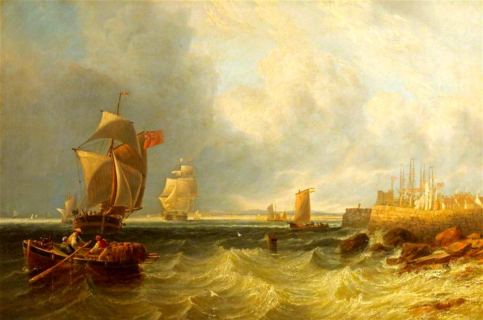 John Wilson Carmichael (1799-1868) - Shipping Outside a Harbour - 1439094 - National Trust