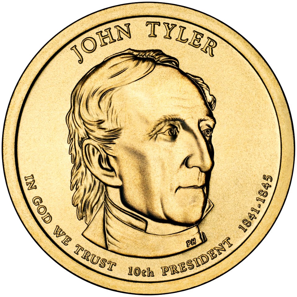 John Tyler Presidential $1 Coin obverse