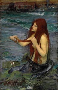 John William Waterhouse - A Mermaid (sketch). Free illustration for personal and commercial use.