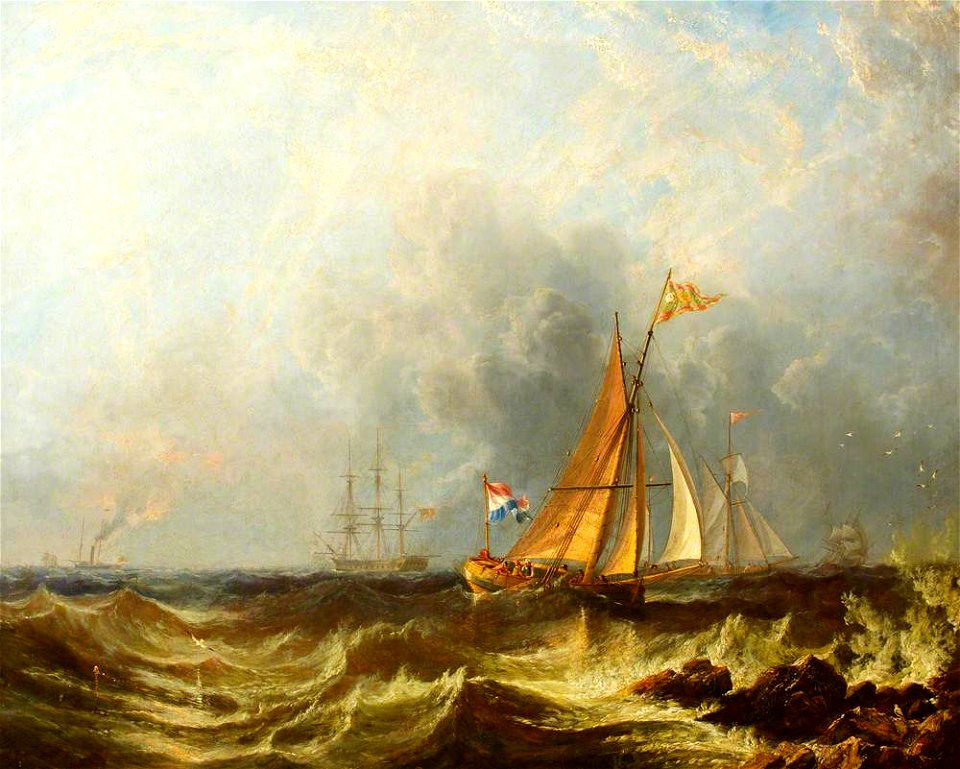 John Wilson Carmichael (1799-1868) - A Seascape with Shipping - 1439093 - National Trust