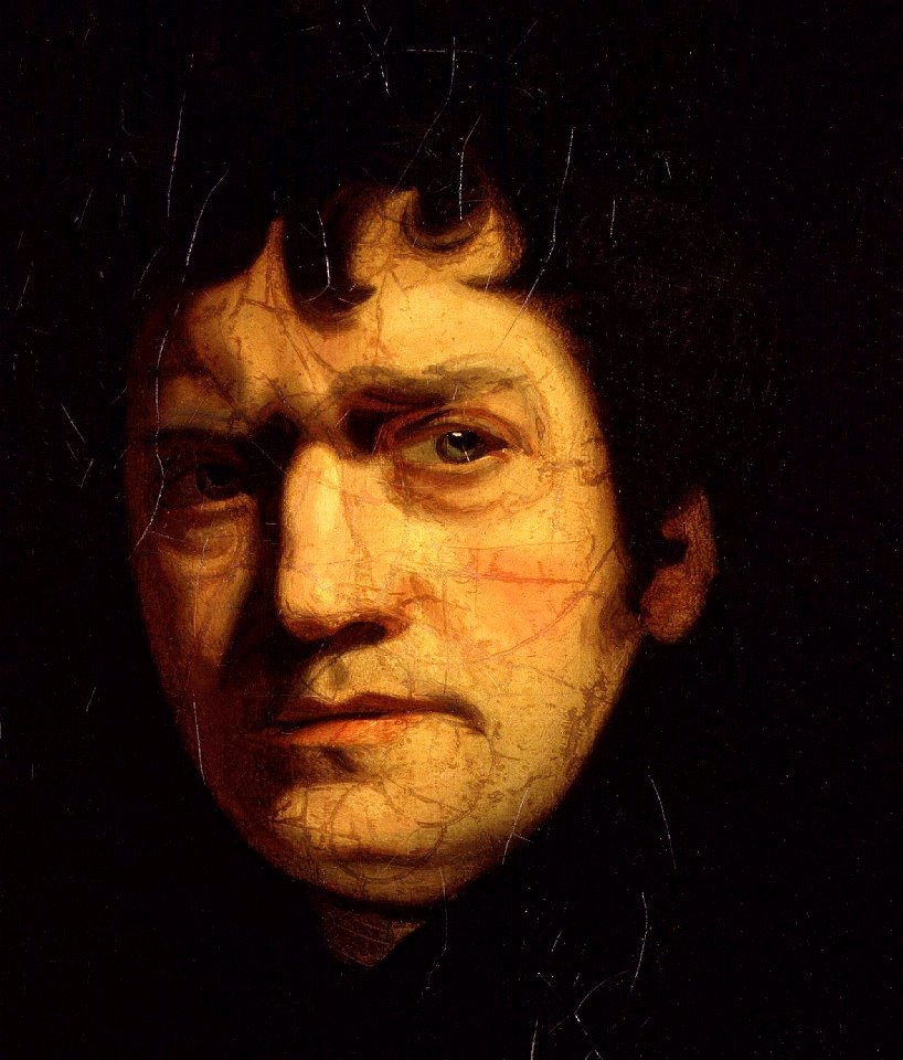 John Wolcot by John Opie detail