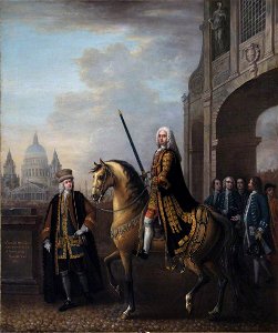John Wootton (c.1682-1764) - Equestrian Portrait of Sir Richard Hoare II (1709–1754), as Lord Mayor of London, at Temple Bar - 732284 - National Trust