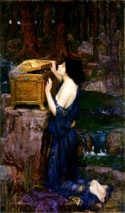 John William Waterhouse - Pandora, 1896. Free illustration for personal and commercial use.