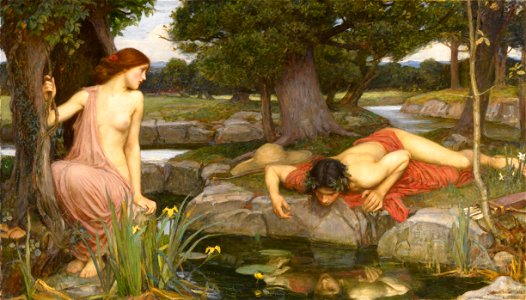 John William Waterhouse - Echo and Narcissus - Google Art Project. Free illustration for personal and commercial use.