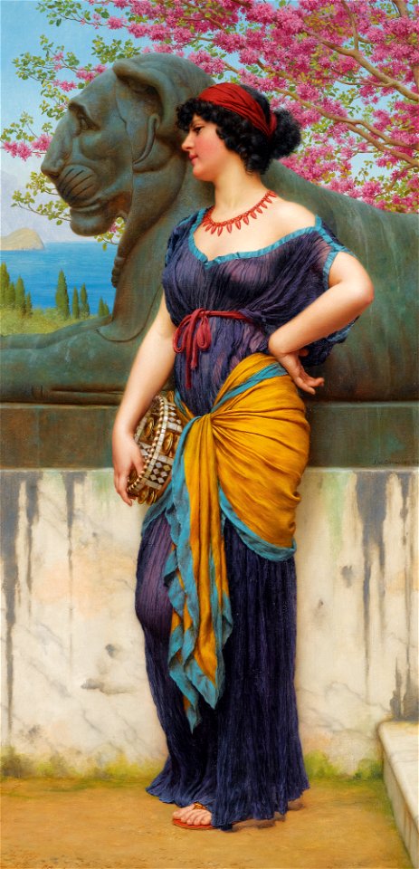 John William Godward - In The Grove Of The Temple Of Isis, 1915